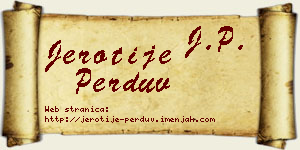 Jerotije Perduv vizit kartica